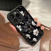 Étui de protection antichoc en TPU avec motif floral Magnolia et design d'objectif en échelle pour iPhone 12 13 14 15 16 17 18 Pro Max