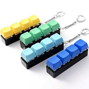 Porte-clés anti-stress en forme de touche de clavier, jouet à presser, bouton mécanique en plastique, clicker, décoration de porte-clés fidget - Product Image 1