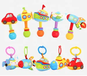 Zachte baby speelgoed gevulde verkeer tools pull pluche speelgoed vliegtuig string pluche vibrerende knuffel