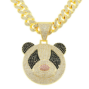 Hot Selling Hiphop Popular Design Alloy Panda <b>Head</b> Pendant Necklace Cool Punk <b>Style</b> Unisex's Necklaces Fashion Jewelry Wholesale - Product Image 6