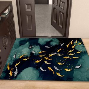 Customizable Non-Slip Nine Fish Entrance <strong>Carpet</strong> Washable Koi <strong>Door</strong> Mat for Home Living Room Horizontal Version Floor Mat - Product Image 2