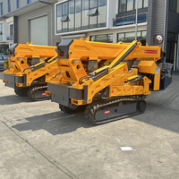 Grue araignée sur chenilles JIUSHENG haute résistance 2 tonnes, moteur diesel, hauteur de levage 7 m, rayon de braquage court, large portée