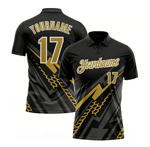 Camiseta Deportiva Unisex Cómoda al por Mayor, Diseño Personalizado Sólido en Negro y Dorado Antiguo, Duradera, Transpirable y <span class=keywords><strong>de</strong></span> Secado Rápido - Product Image 1