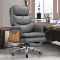 Chaise de bureau ergonomique moderne et simple réglable en cuir synthétique pivotant pour direction chaise confortable