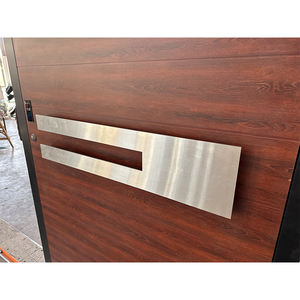 Porte d'entrée en aluminium à impression <span class=keywords><strong>de</strong></span> grain <span class=keywords><strong>de</strong></span> bois <span class=keywords><strong>de</strong></span> Géorgie au design moderne avec serrure intelligente 304 <span class=keywords><strong>poignée</strong></span> <span class=keywords><strong>de</strong></span> sécurité à pivot extérieur pour les maisons - Product Image 3