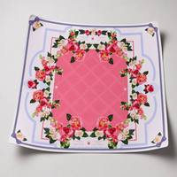 Tapis de jeu de Mahjong de luxe rose et blanc avec bordure Camélia, imprimé Charleston, portable, pliable, insonorisé, avec housse en caoutchouc