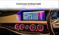 ICarsin Éclairage d'ambiance intérieur LED 64 couleurs amélioré pour Mercedes Benz Classe S W222 2013-2020 Accessoires de bande lumineuse d'ambiance