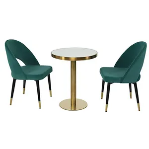 Nordic Coffee Table Cafe Furniture Dining Table Set 2 chairs Dining Furniture Sofa Metal Leg for Restaurant Cafeteria Coffee Ta