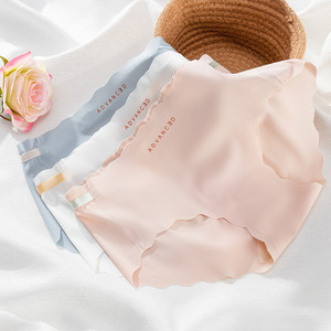 Customizable Seamless <strong>Women's</strong> Breathable Triangle <strong>Panties</strong> Mid-rise Solid Color Briefs Waist Everyday <strong>Nylon</strong> Knitted Knitted <strong>Panty</strong> - Product Image 2