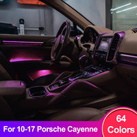 Éclairage d'ambiance RVB pleine couleur à configuration facile pour Porsche Cayenne, compatible avec le protocole d'origine du véhicule, éclairage intérieur automobile