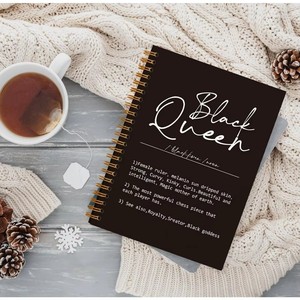 Quaderno a spirale Black <span class=keywords><strong>Queen</strong></span> di tendenza, diario A5 a righe OEM con spirale dorata, copertina personalizzata per donne afroamericane - Product Image 1