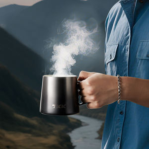 Mug de voyage isotherme à double paroi en acier inoxydable 316, sans BPA, sans goût métallique, capacité 240/350 ml, design moderne, résistant à l'ébullition - Product Image 4