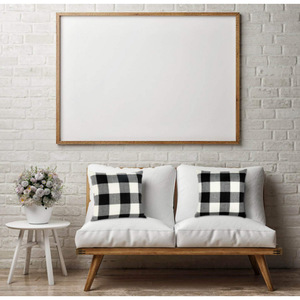 Black and white checkered cotton and linen pillowcase, linen throw pillowcase, sofa pillowcase (without pillow <b>insert</b>), easy to - Product Image 4