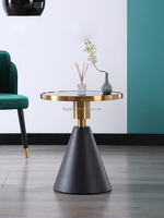 Table basse ronde de grande qualité, ensemble de meuble moderne en acier inoxydable, table de thé blanche, de très bonne qualité