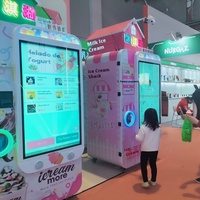 Distributeur automatique de crème glacée intelligent en libre-service avec poussoir à pièces fraîches Jouez maintenant sans surveillance