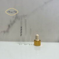 En stock : Pipette compte-gouttes en verre lisse doré et argenté brillant avec bouchon à vis 18/410 en plastique