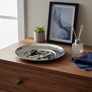 Vassoio Decorativo in Acciaio 18 cm VALET DISH Senza Scatola - Product Image 3