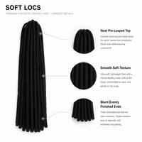Extensions de cheveux synthétiques texturées faites à la main, noires unies, style faux locs au crochet, légères, pour tresses naturelles féminines