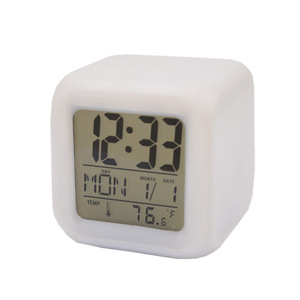 Đồng Hồ Báo Thức Kỹ Thuật Số Led Hình Khối Vuông Thay Đổi Màu Sắc Nhiều Màu Đồng Hồ Báo Thức Báo Thức Tắt Tiếng - Product Image 5
