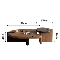 Ensemble de tables basses de salon en bois de haute qualité, design minimaliste, moderne et créatif, en noyer, meubles de luxe à vendre
