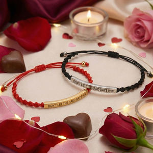 <span class=keywords><strong>Bracelets</strong></span> inspirants pour couples Go2boho, Ne laissez pas <span class=keywords><strong>les</strong></span> jours difficiles gagner, bracelet en corde gravé pour lui et elle - Product Image 1