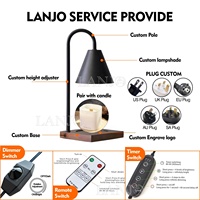 Lampe chauffe-bougie électrique en verre à luminosité réglable, avec boîte colorée à 5 couches, marque privée, pour aromathérapie, vente en gros