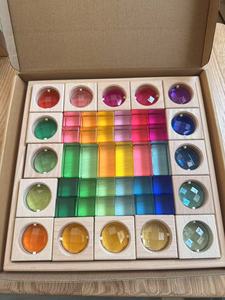 Đá Acrylic Lấp Lánh Mô Phỏng Đá Quý Pha Lê Kim Cương Đồ Chơi Bằng Gỗ Montessori Xếp Khối Xây Dựng Đường Phố - Product Image 2