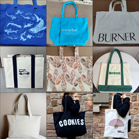 Bolsa de Compras de Lona Reutilizable Plegable con Logotipo Personalizado, Asa de Tela Multicolor Ligera para Actividades de Supermercado