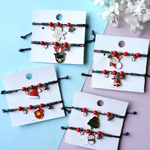 Best selling produce Christmas charm high quality femmes bracelets decorations best adjustable handmade beaded bracelet