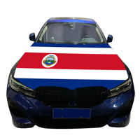 Housse de capot de voiture avec drapeau national du Costa Rica, housse de moteur de voiture avec drapeau, vente en gros, tissu élastique personnalisé, vente directe d'usine