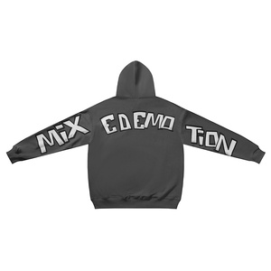 Sweat à capuche 100% coton épais de qualité supérieure avec émotion mixte Monster Looped avec impression Monster pour hommes et femmes - Product Image 3