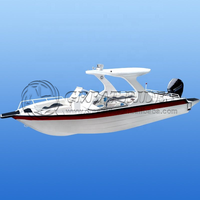 Bateau de loisirs en aluminium de 24 pieds avec flybridge pour 12 à 14 personnes 7.3m pour le tourisme aquatique de luxe