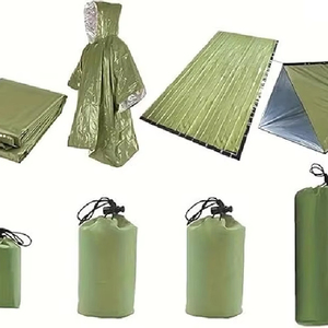 Conjunto de Refugio de Emergencia, 1 Tienda de Campaña de Supervivencia, 1 Manta de Mylar, 1 Saco de Dormir de Emergencia, 1 Poncho para Actividades al Aire Libre - Product Image 1