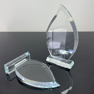 도매 맞춤형 로고 무지 불꽃 모양 유리 상패 트로피 플라크 MH-NJ0609 - Product Image 4