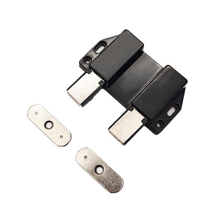 Cabinet Door <b>Spring</b> Loaded Hidden Magnetic <b>Hinge</b> Black Zinc Alloy Automatic Rebounder Wardrobe Hardware - Product Image 3