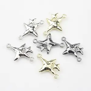 Colgante de estrella de aleación de Zinc a la moda, conector para collar hecho a mano DIY, pendientes, pulsera, accesorios de joyería