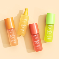 Lot de flacons pulvérisateurs modernes et minimalistes en PET coloré pour cosmétiques visage et corps, avec bouchon à pression