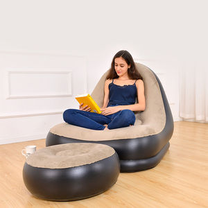 Vente en gros Canapé paresseux Chaise longue moderne gonflable avec pouf - Product Image 4