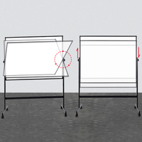 Tableau blanc magnétique double face 36x48 pouces Cadre en aluminium noir Roues de bureau/salle de classe Mobile Produit de tableaux blancs