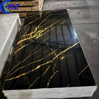 Décoration murale intérieure moderne, plaque de marbre UV 3 mm, panneau mural en PVC haute brillance pour projet commercial de bureau