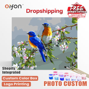 Pintura <span class=keywords><strong>por</strong></span> Números Orfon LY329, Pintura al Óleo Decorativa DIY, Pintura Tradicional de Animales, Aves, Paisajes Abstractos sobre Lienzo, Sin Marco - Product Image 1