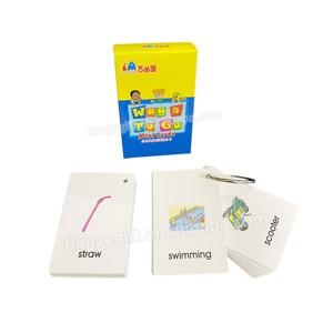 Cartes flash éducatives imprimées sur mesure pour enfants, cartes d'apprentissage de l'anglais BIG STEPS Mini avec reliure à anneaux - Product Image 4