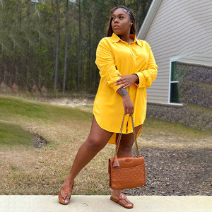 Nouveautés 2024 : Robes longues amples à simple boutonnage pour femmes grandes tailles, chemisiers et <span class=keywords><strong>blouses</strong></span> pour femmes - Product Image 5