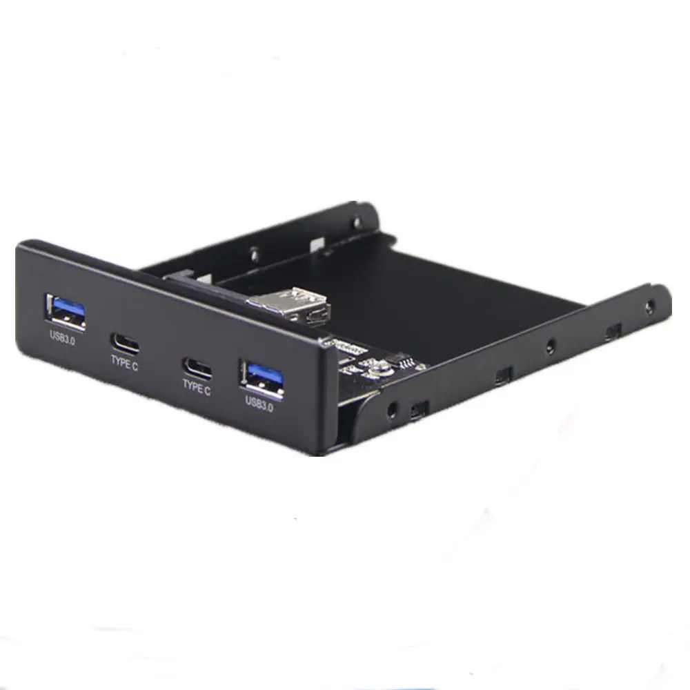 USB 3.0 2-Ports + USB 3.1 Type C 2-Ports 3.5 Inch Front Panel USB Hub[ 20 Pin Connector & 80cm data Cable]