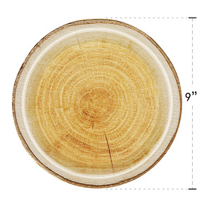 Wood Grain Party Tableware Set <b>Disposable</b> <b>Plates</b> Cups Napkins Forks Spoons Forest Theme Camping Outdoor Party Supplies Kit - Product Image 3