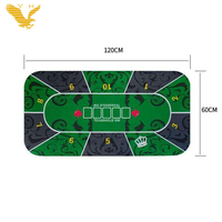 Tapis de poker portable en feutre vert YH 180*90cm, vente chaude, pour le divertissement et les jeux d'argent, adapté au Texas Holden