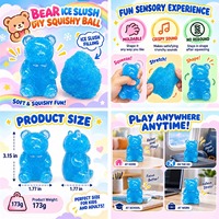 Nouveau Ours en Gomme Moulable DIY, Boule Moelleuse Sans Rebond, Son Croquant, Jouet Anti-Stress, Ours Gommeux Moelleux pour Slushie, Jouet Fidget