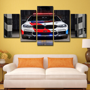 High Resolution Water-proof 5 Panel BMW M5 Sport Car Wall Art Poster Painting Canvas Picture Print For Home Office Decoration