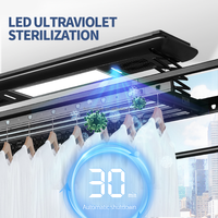 Séchoir électrique intelligent avec télécommande, corde à linge rétractable avec levage automatique, montage mural/plafond pour la lessive moderne à domicile