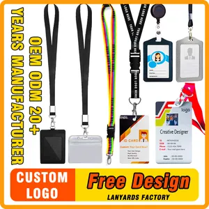 Cordino in poliestere logo stampabile personalizzato collo retrattile id badge reel porta carte di credito in plastica cordino con porta carte